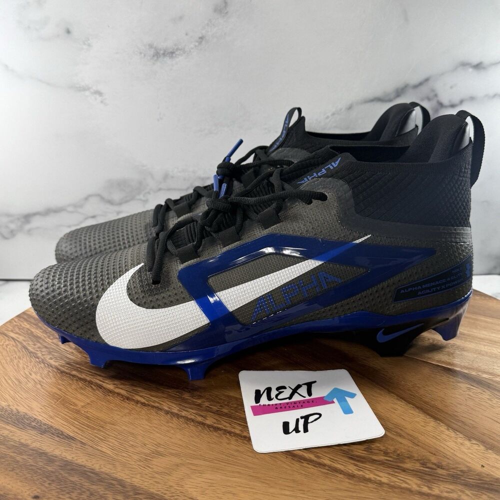 Men’s size 14-Nike Alpha Menace Elite 4 TB RARE Black Royal Football Cleats nby